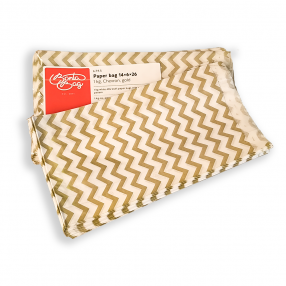 BontaBag 1 kg-os papírtasak antik arany cikk-cakk design mintával - 200 db