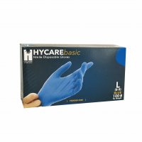 Púdermentes kesztyű nitril L-es méret kék (100 db)