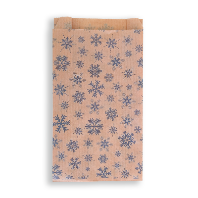 BontaBag 1 kg-os barna papírtasak kék hópehely design mintával - 100 db